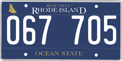 RI license plate 067705