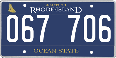 RI license plate 067706