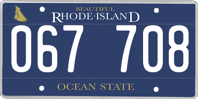 RI license plate 067708