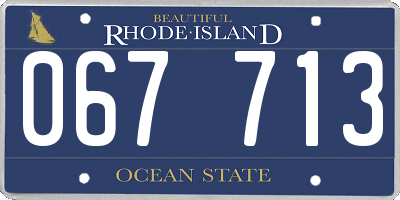 RI license plate 067713
