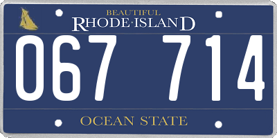 RI license plate 067714
