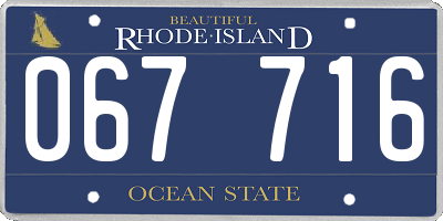 RI license plate 067716