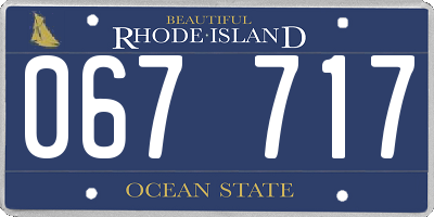 RI license plate 067717