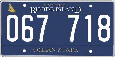 RI license plate 067718