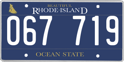 RI license plate 067719
