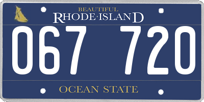 RI license plate 067720