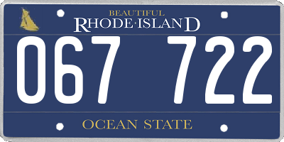 RI license plate 067722