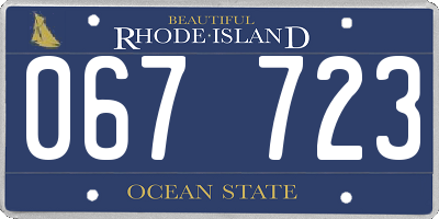 RI license plate 067723