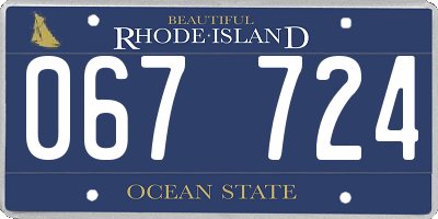 RI license plate 067724