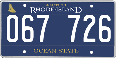 RI license plate 067726