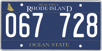 RI license plate 067728