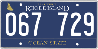 RI license plate 067729