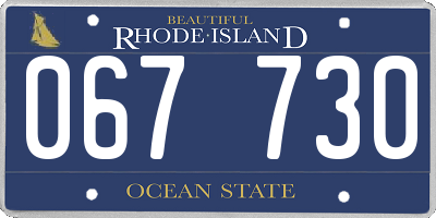 RI license plate 067730
