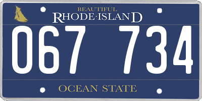 RI license plate 067734