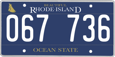 RI license plate 067736