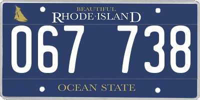 RI license plate 067738