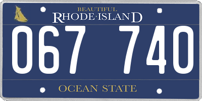 RI license plate 067740