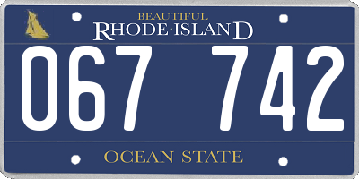 RI license plate 067742