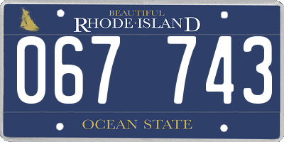 RI license plate 067743