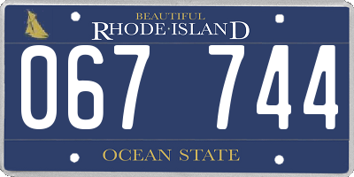 RI license plate 067744