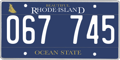 RI license plate 067745