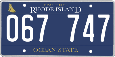 RI license plate 067747
