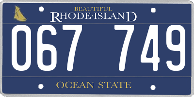 RI license plate 067749