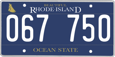 RI license plate 067750