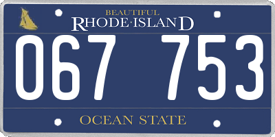 RI license plate 067753
