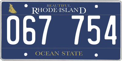 RI license plate 067754