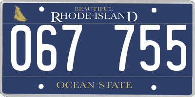 RI license plate 067755