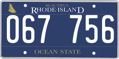 RI license plate 067756