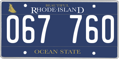 RI license plate 067760