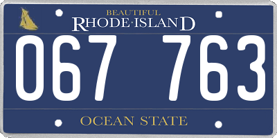 RI license plate 067763
