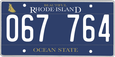 RI license plate 067764