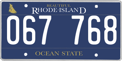 RI license plate 067768