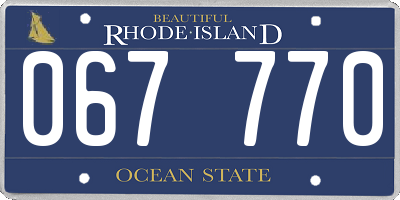 RI license plate 067770