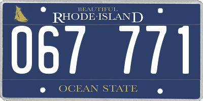 RI license plate 067771