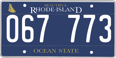 RI license plate 067773