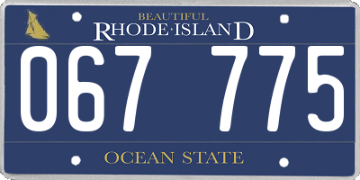 RI license plate 067775