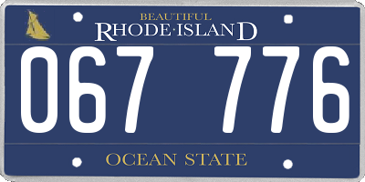 RI license plate 067776