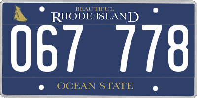 RI license plate 067778