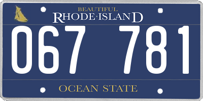 RI license plate 067781