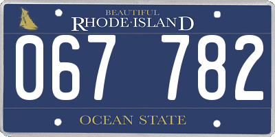 RI license plate 067782