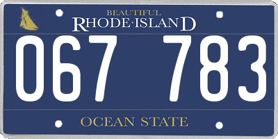 RI license plate 067783