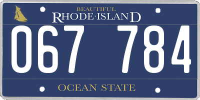 RI license plate 067784