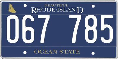 RI license plate 067785