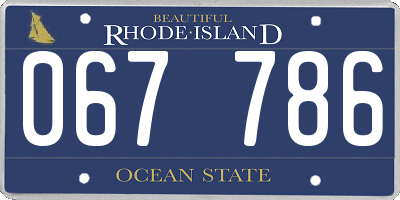 RI license plate 067786