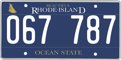 RI license plate 067787
