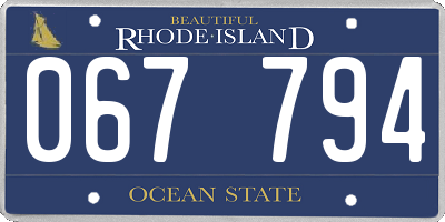 RI license plate 067794